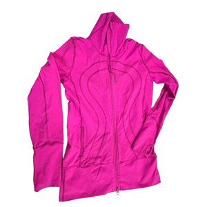Lululemon Hot Pink Full Zip Up Jacket Size 6 Thumbholes